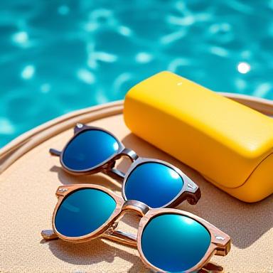 サングラスと海辺の小物